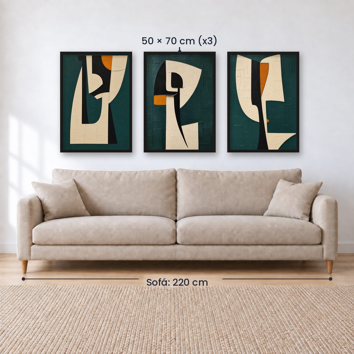 Set x3 Cuadros Abstract XVI