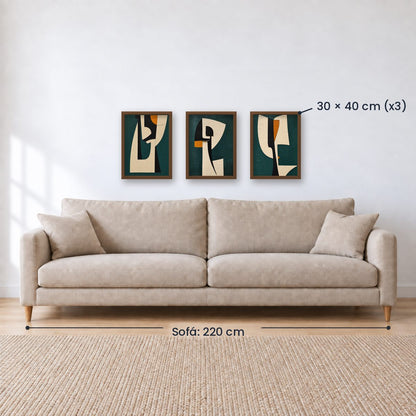 Set x3 Cuadros Abstract XVI