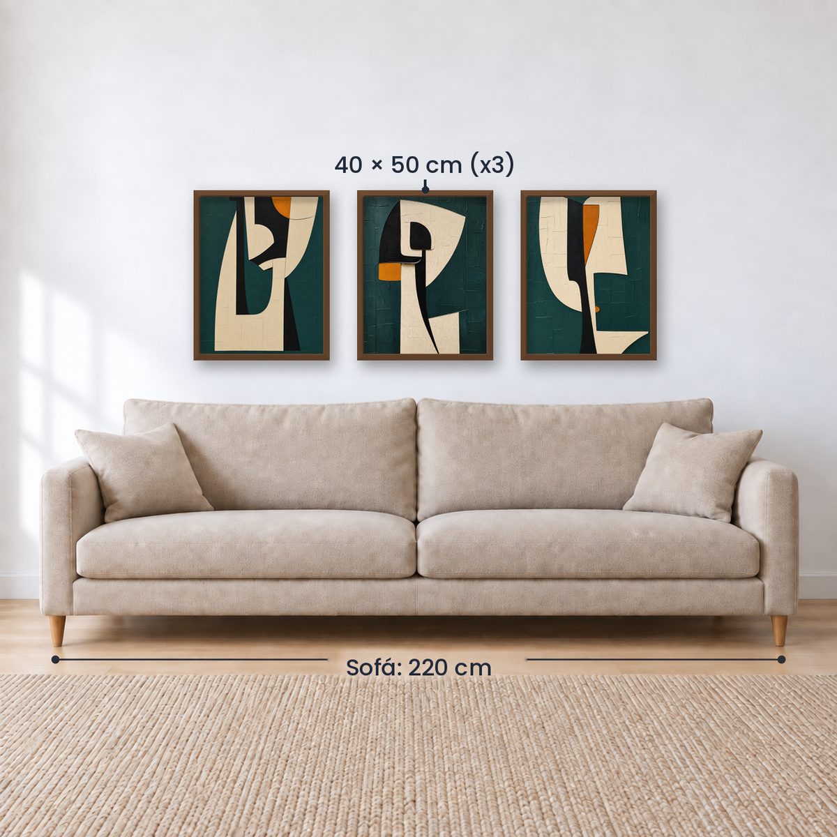 Set x3 Cuadros Abstract XVI