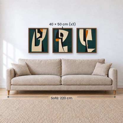 Set x3 Cuadros Abstract XVI