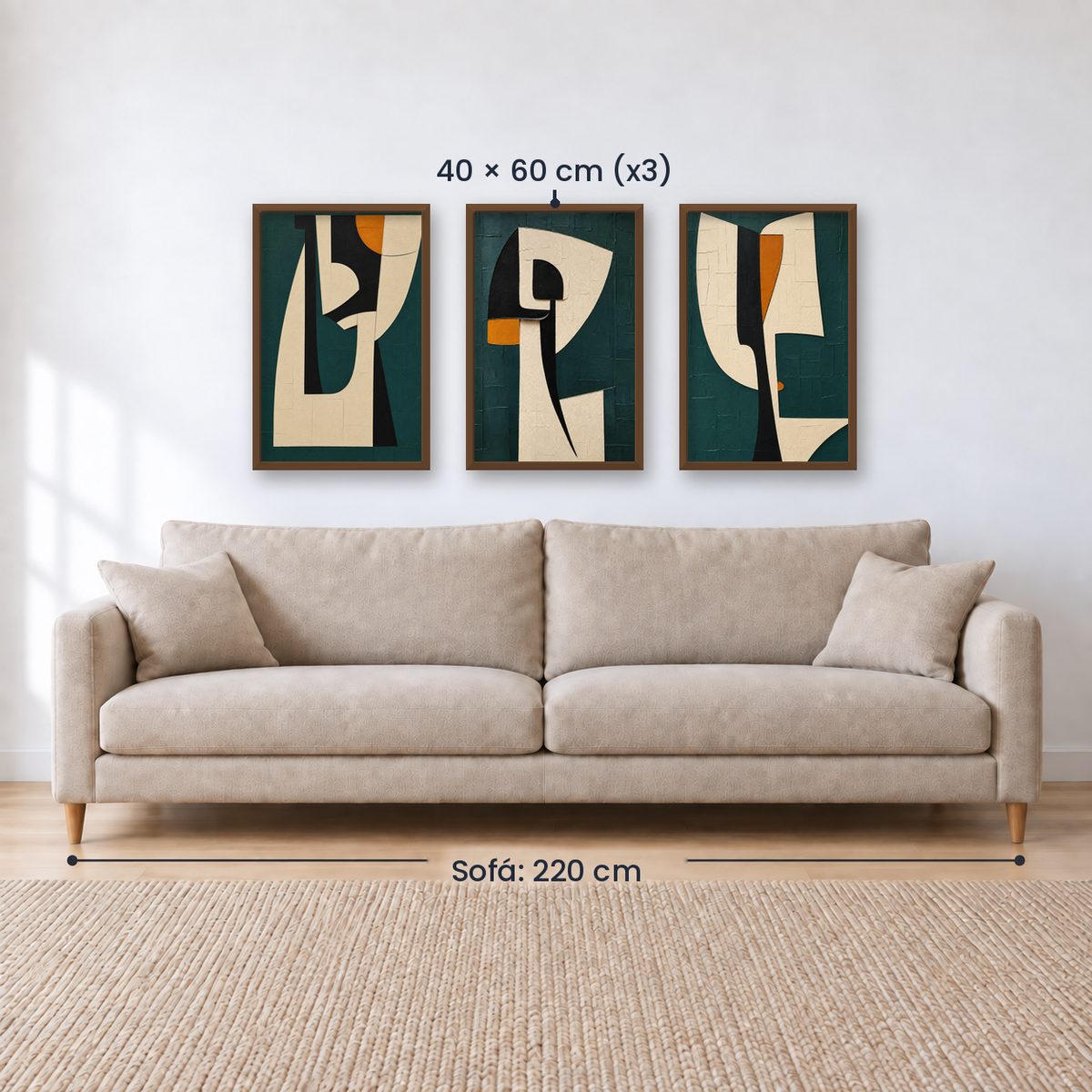 Set x3 Cuadros Abstract XVI