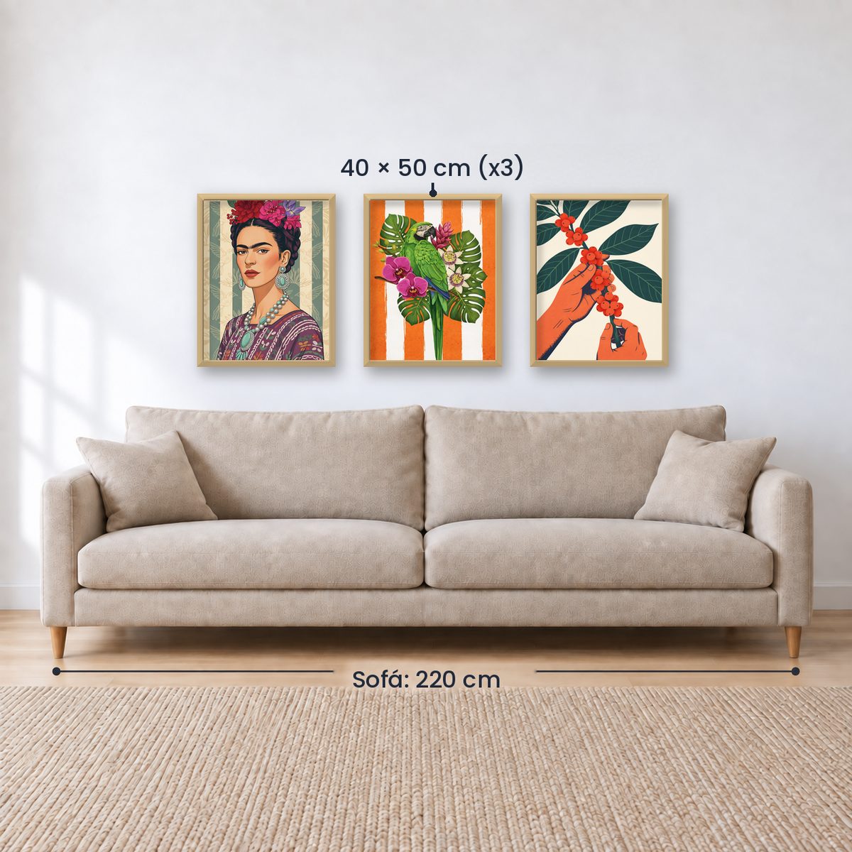 Set x3 Cuadros Abstractos, Modernos, Colección Colours in the Air XIV
