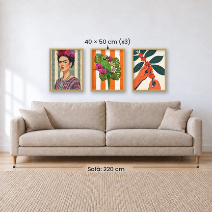 Set x3 Cuadros Abstractos, Modernos, Colección Colours in the Air XIV