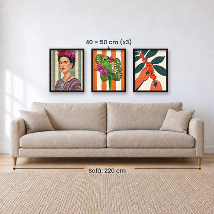 Set x3 Cuadros Abstractos, Modernos, Colección Colours in the Air XIV