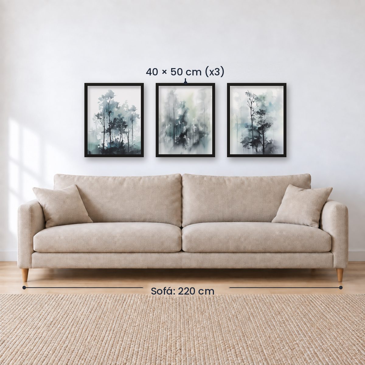 Set x3 Cuadros Abstractos, Plantas, Paisaje