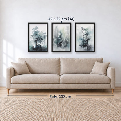 Set x3 Cuadros Abstractos, Plantas, Paisaje