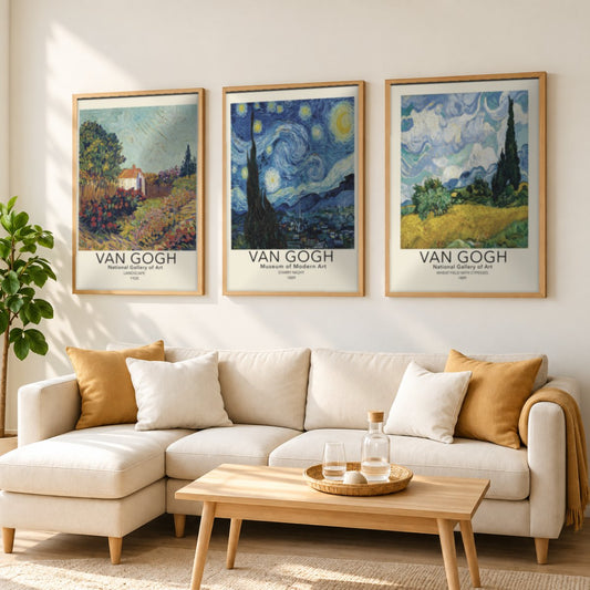 Set x3 Cuadros Abstractos, Van Gogh