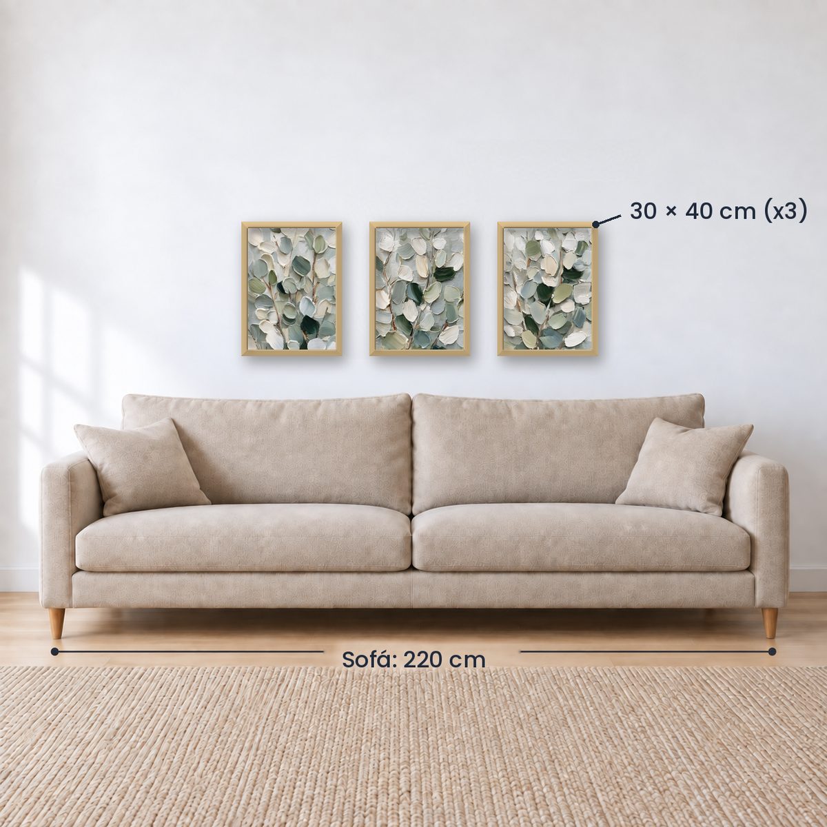Set x3 Cuadros Decorativos Botánicos, Plantas, Botanic Vibes I