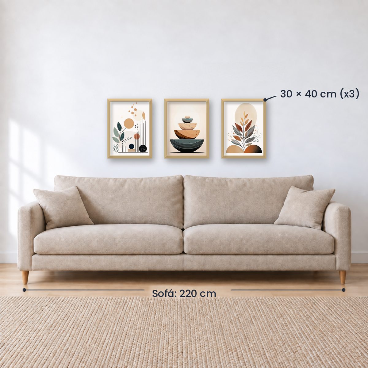 Set x3 Cuadros Decorativos Botánicos, Plantas, Botanic Vibes II