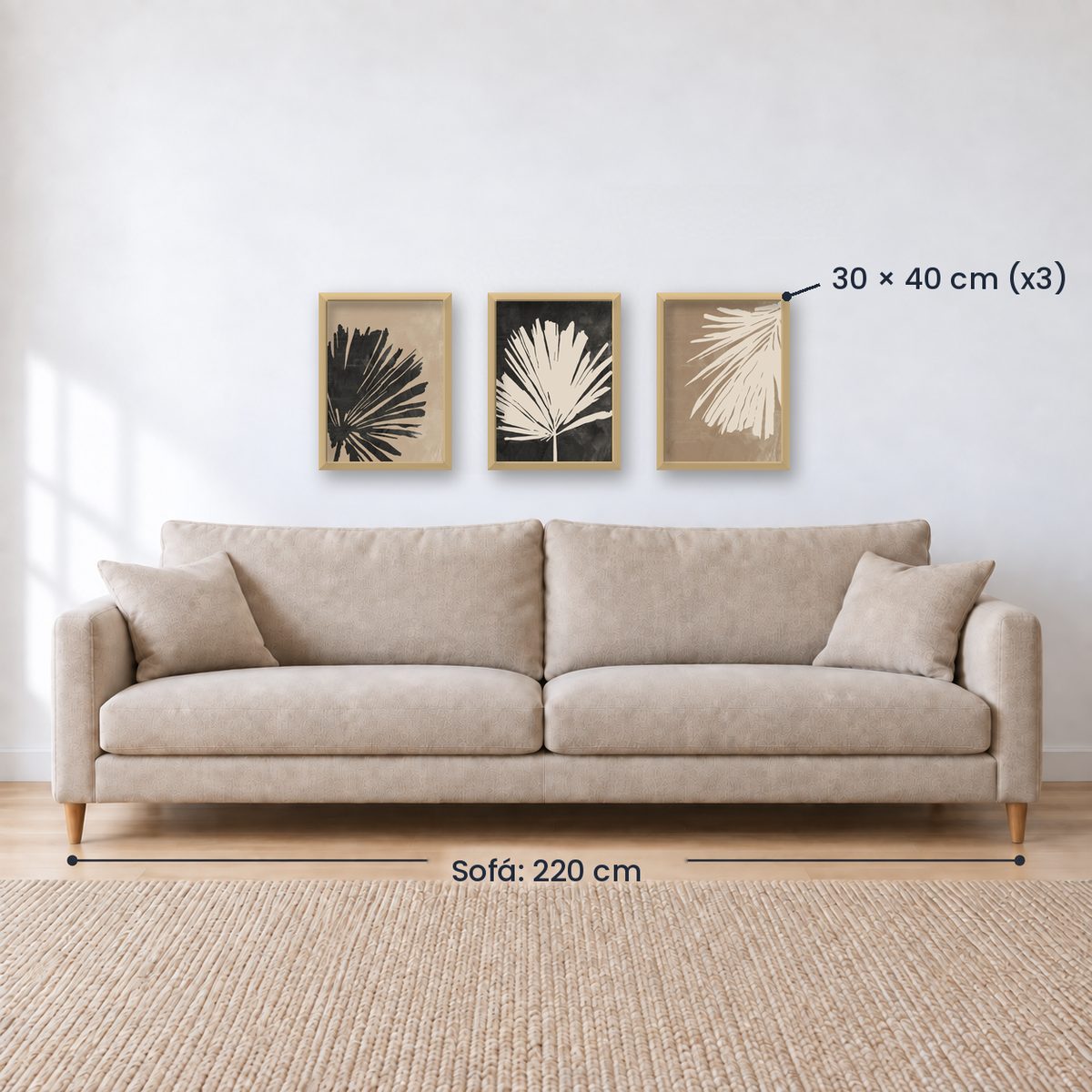 Set x3 Cuadros Decorativos Botánicos, Plantas, Botanic Vibes IX