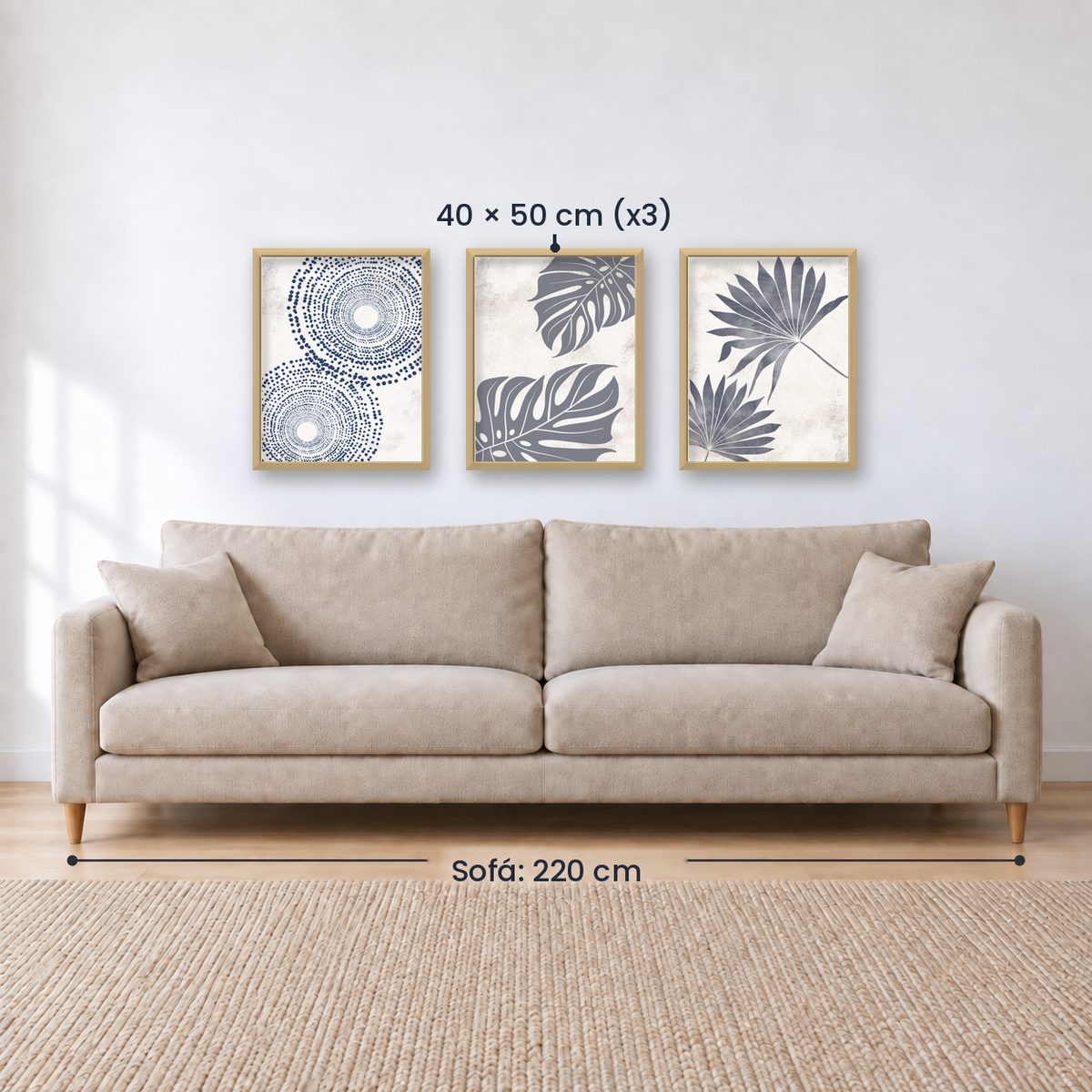 Set x3 Cuadros Decorativos Botánicos, Plantas, Botanic Vibes VI