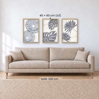 Set x3 Cuadros Decorativos Botánicos, Plantas, Botanic Vibes VI