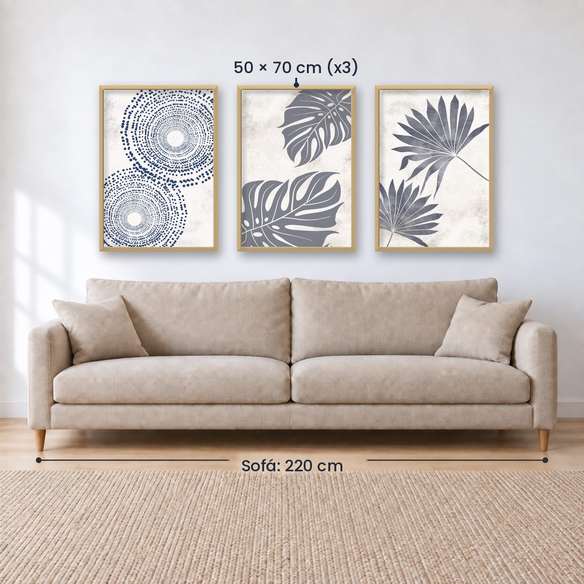 Set x3 Cuadros Decorativos Botánicos, Plantas, Botanic Vibes VI