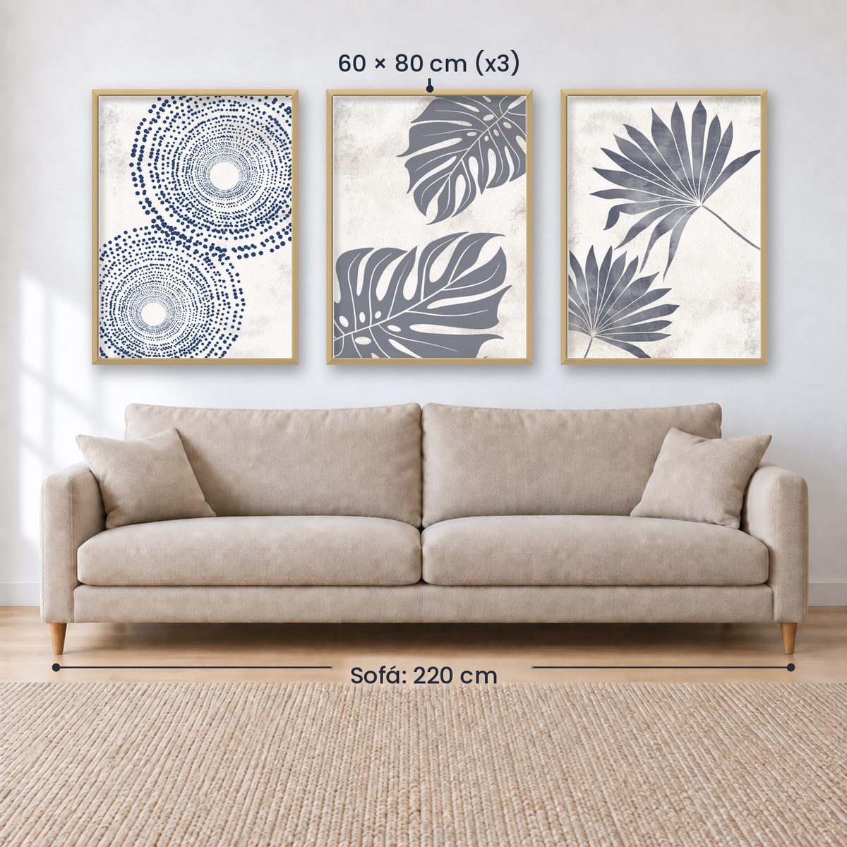 Set x3 Cuadros Decorativos Botánicos, Plantas, Botanic Vibes VI