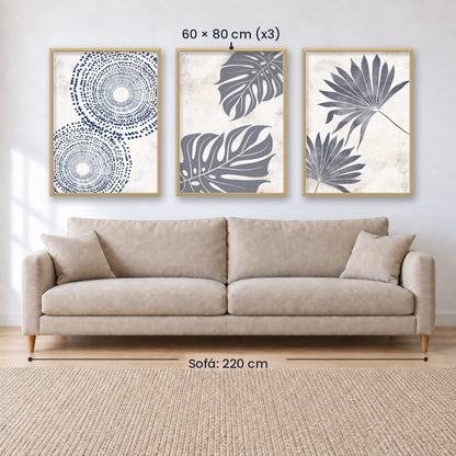 Set x3 Cuadros Decorativos Botánicos, Plantas, Botanic Vibes VI