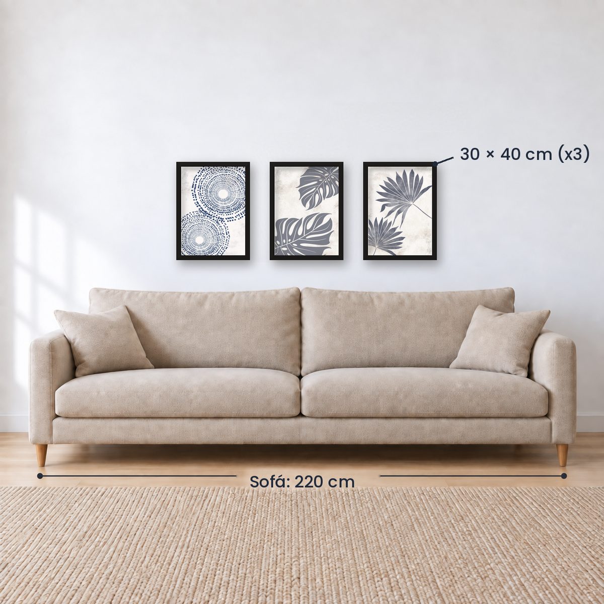 Set x3 Cuadros Decorativos Botánicos, Plantas, Botanic Vibes VI