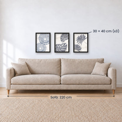 Set x3 Cuadros Decorativos Botánicos, Plantas, Botanic Vibes VI