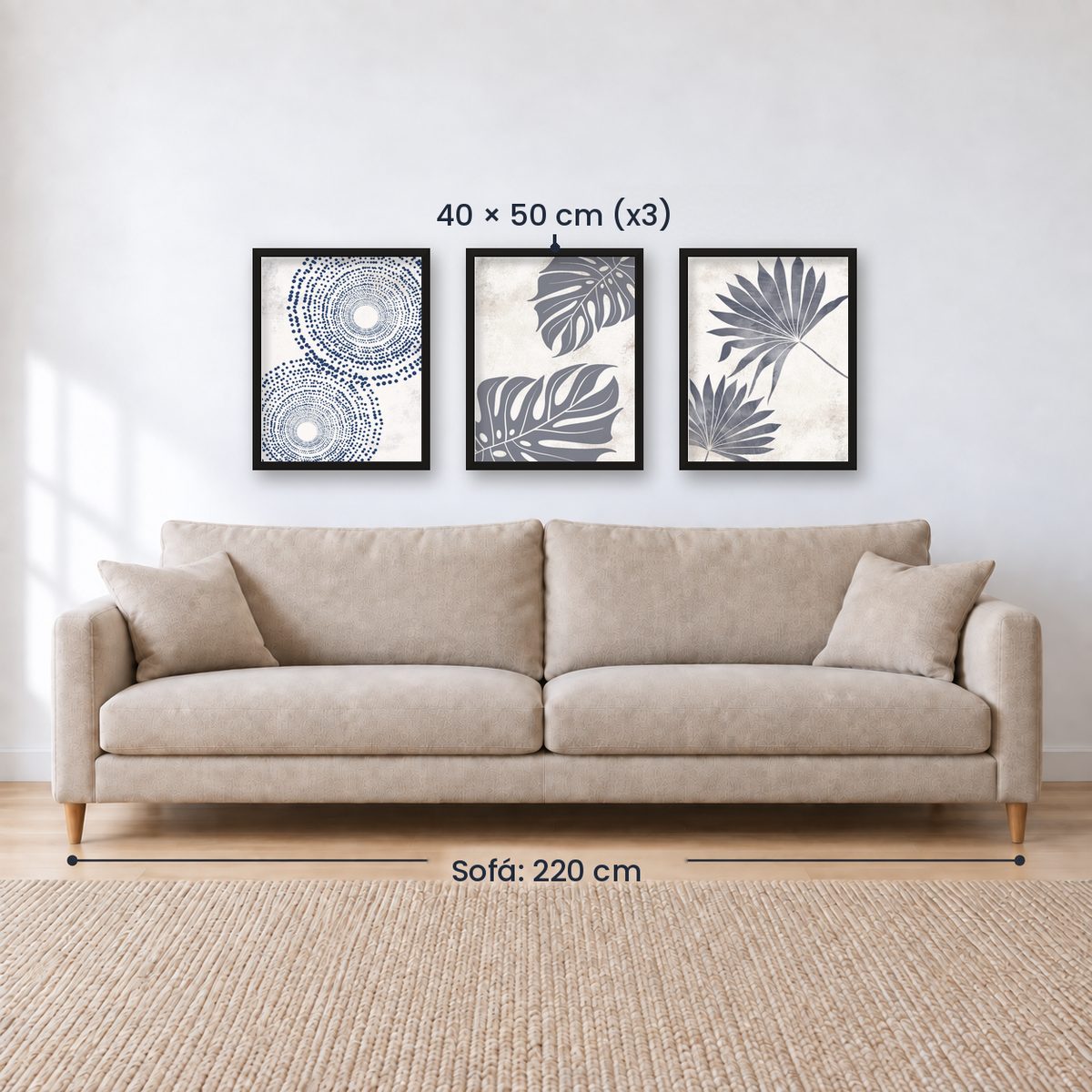 Set x3 Cuadros Decorativos Botánicos, Plantas, Botanic Vibes VI