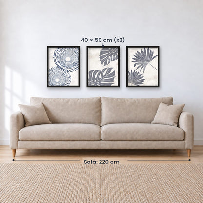 Set x3 Cuadros Decorativos Botánicos, Plantas, Botanic Vibes VI