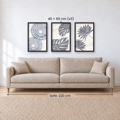 Set x3 Cuadros Decorativos Botánicos, Plantas, Botanic Vibes VI