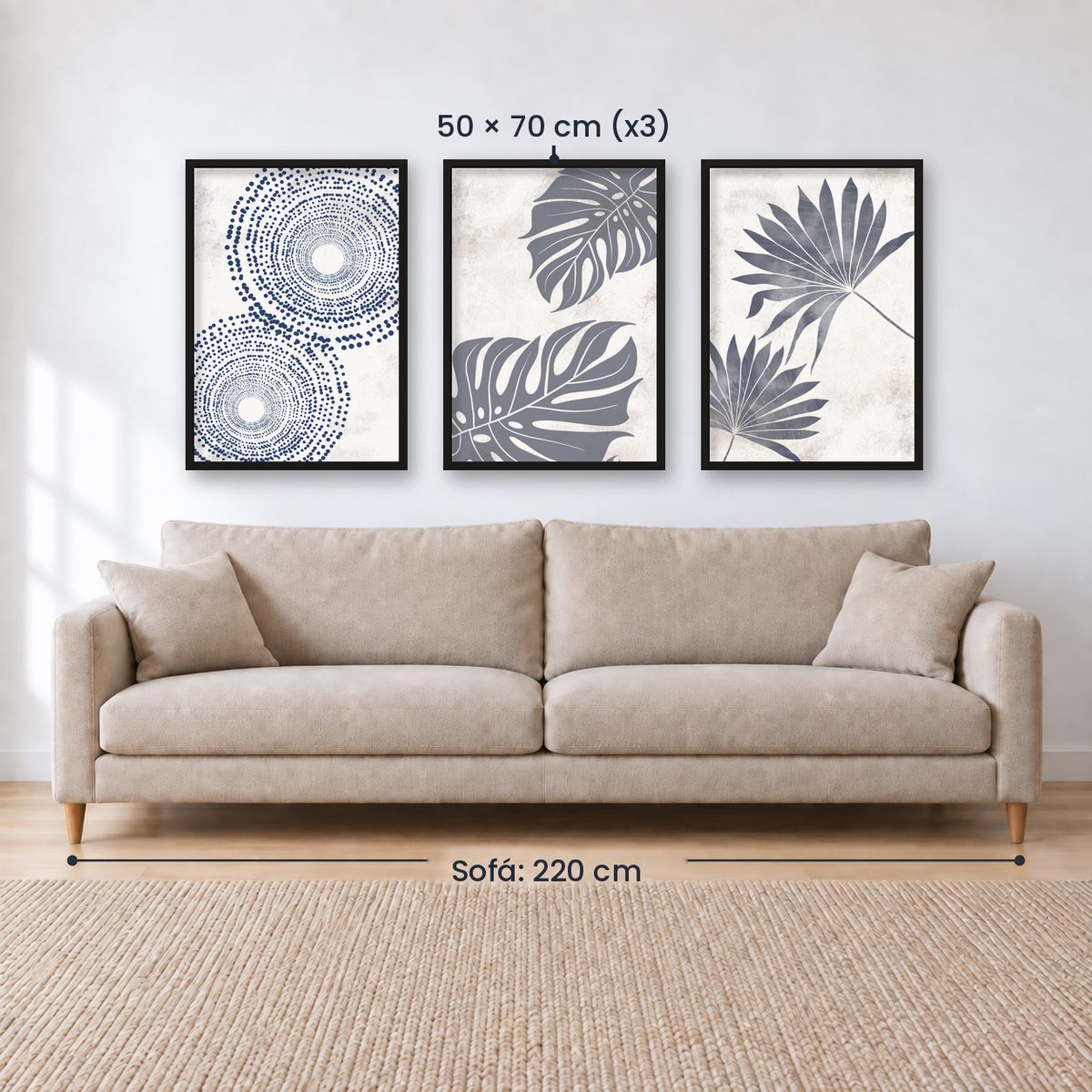 Set x3 Cuadros Decorativos Botánicos, Plantas, Botanic Vibes VI