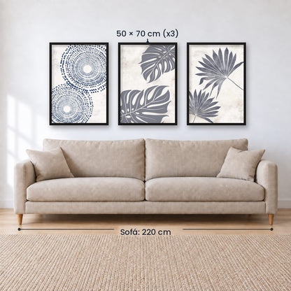 Set x3 Cuadros Decorativos Botánicos, Plantas, Botanic Vibes VI