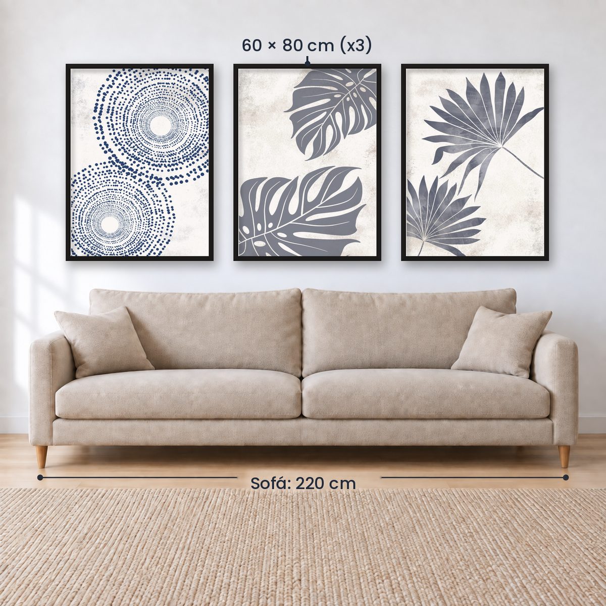 Set x3 Cuadros Decorativos Botánicos, Plantas, Botanic Vibes VI