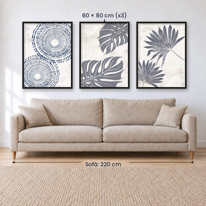 Set x3 Cuadros Decorativos Botánicos, Plantas, Botanic Vibes VI