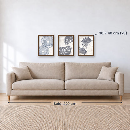 Set x3 Cuadros Decorativos Botánicos, Plantas, Botanic Vibes VI