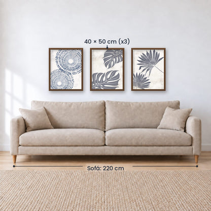 Set x3 Cuadros Decorativos Botánicos, Plantas, Botanic Vibes VI