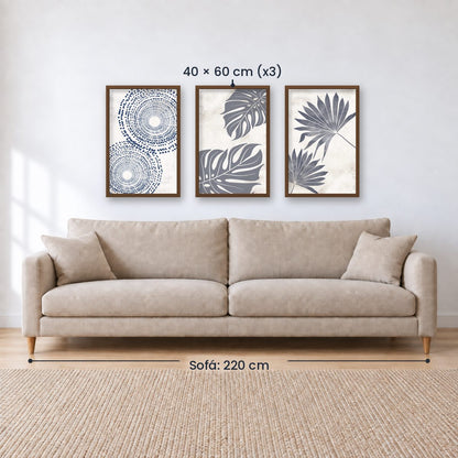 Set x3 Cuadros Decorativos Botánicos, Plantas, Botanic Vibes VI