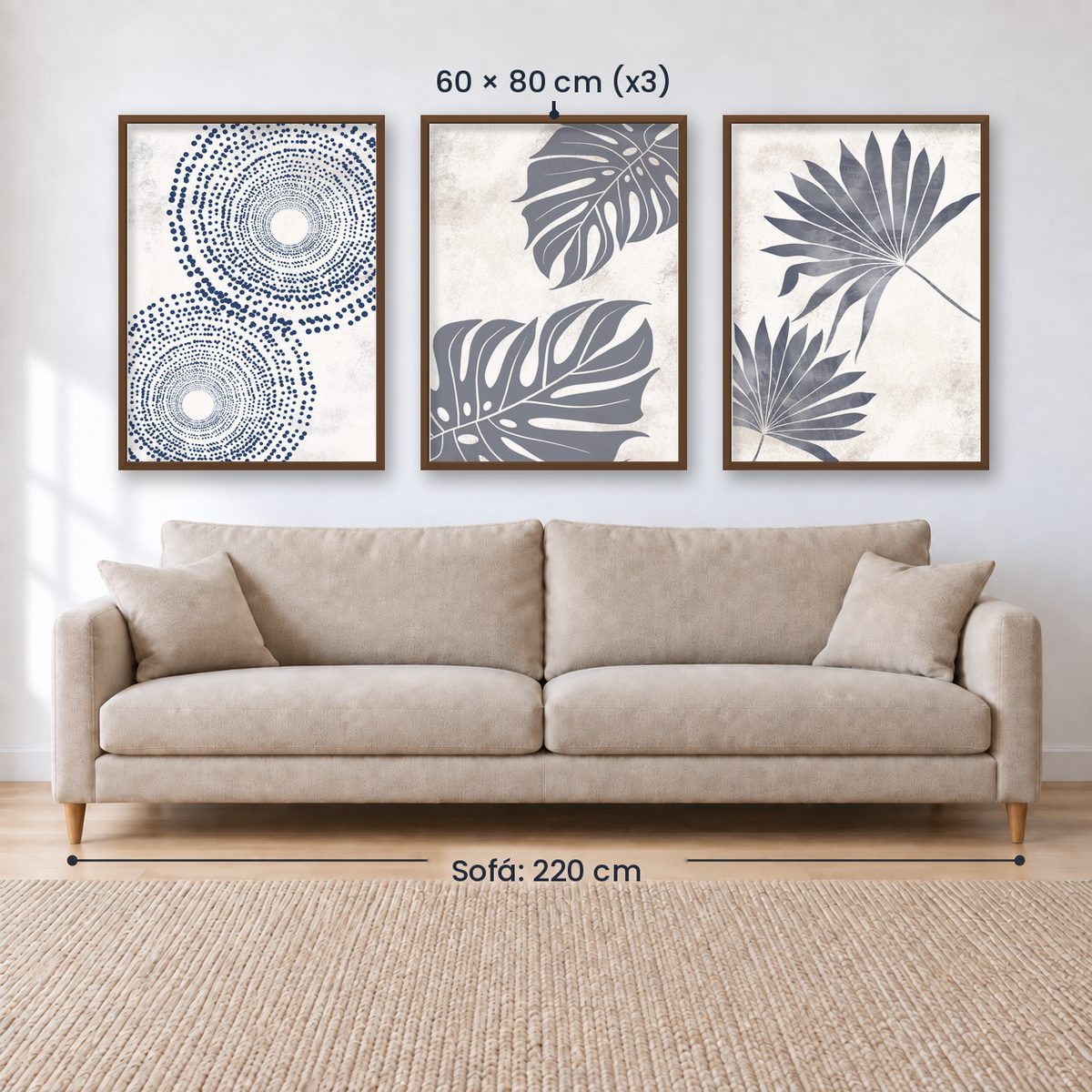 Set x3 Cuadros Decorativos Botánicos, Plantas, Botanic Vibes VI