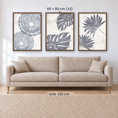 Set x3 Cuadros Decorativos Botánicos, Plantas, Botanic Vibes VI