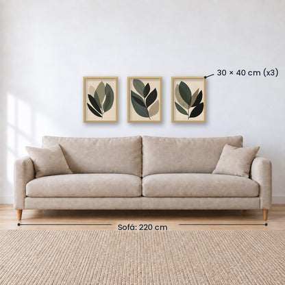 Set x3 Cuadros Decorativos Botánicos, Plantas, Botanic Vibes VII