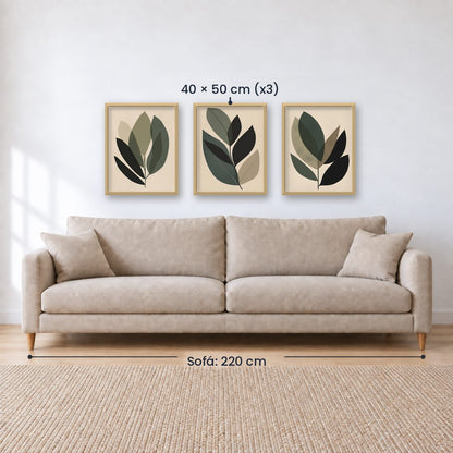 Set x3 Cuadros Decorativos Botánicos, Plantas, Botanic Vibes VII
