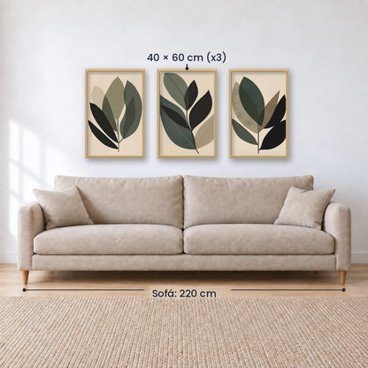 Set x3 Cuadros Decorativos Botánicos, Plantas, Botanic Vibes VII