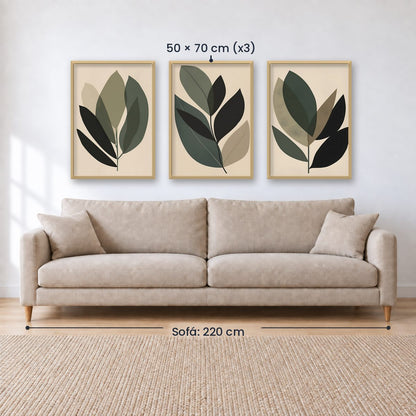 Set x3 Cuadros Decorativos Botánicos, Plantas, Botanic Vibes VII