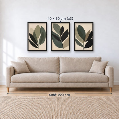Set x3 Cuadros Decorativos Botánicos, Plantas, Botanic Vibes VII