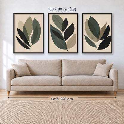 Set x3 Cuadros Decorativos Botánicos, Plantas, Botanic Vibes VII