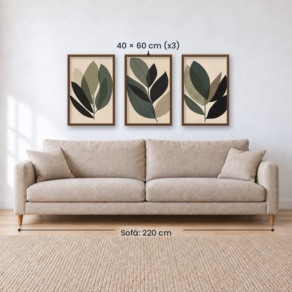 Set x3 Cuadros Decorativos Botánicos, Plantas, Botanic Vibes VII