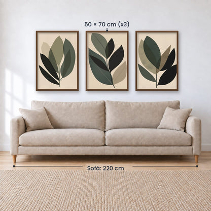 Set x3 Cuadros Decorativos Botánicos, Plantas, Botanic Vibes VII