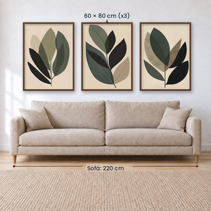 Set x3 Cuadros Decorativos Botánicos, Plantas, Botanic Vibes VII