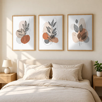 Set x3 Cuadros Decorativos Botánicos, Plantas, Botanic Vibes VIII