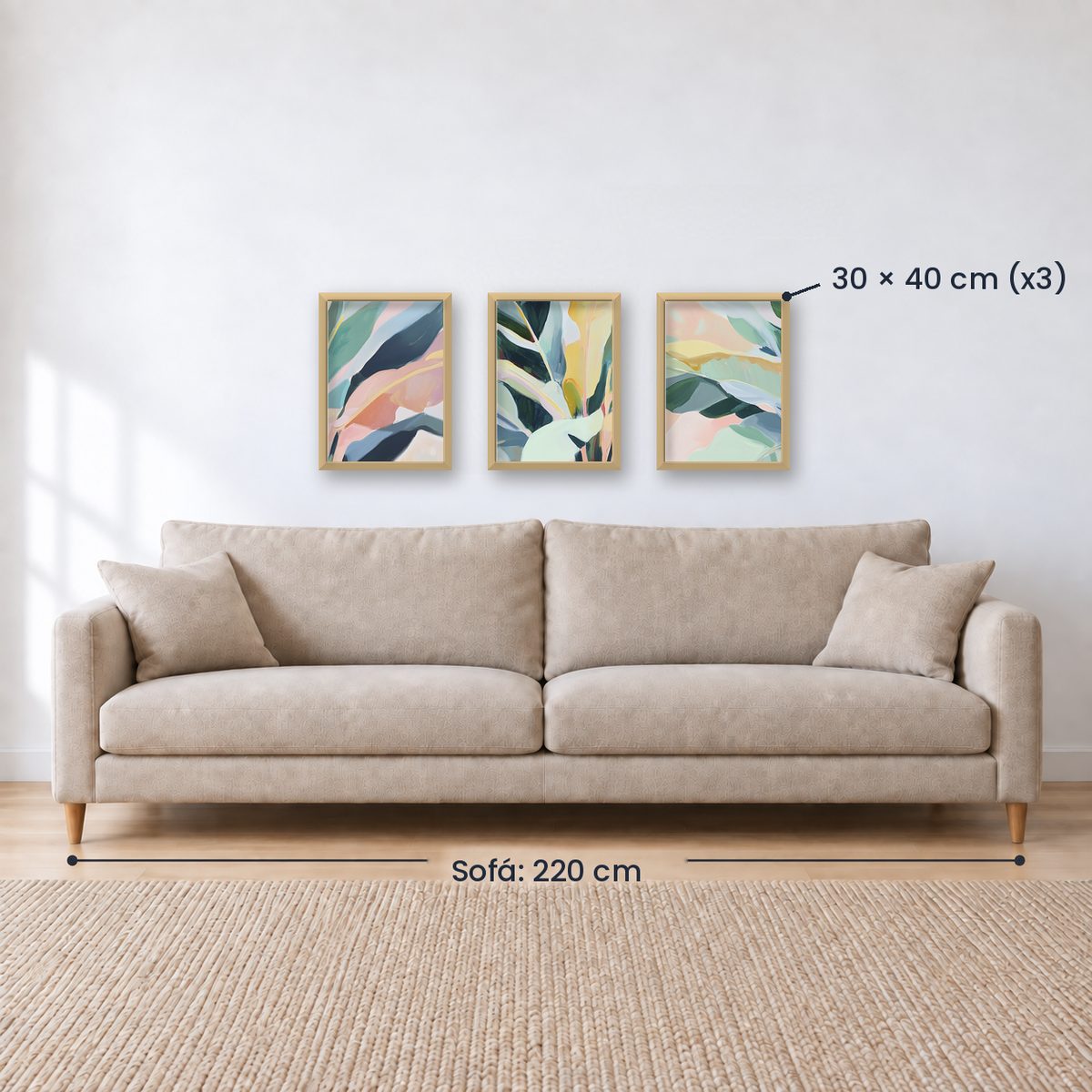 Set x3 Cuadros Decorativos Botánicos, Plantas, Botanic Vibes X