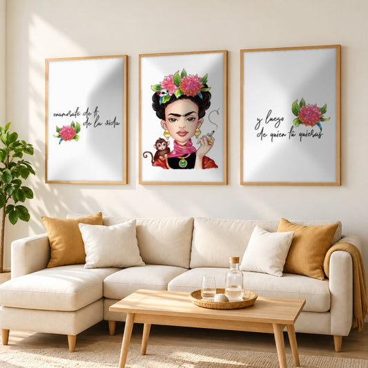 Set x3 Cuadros Decorativos, Frida