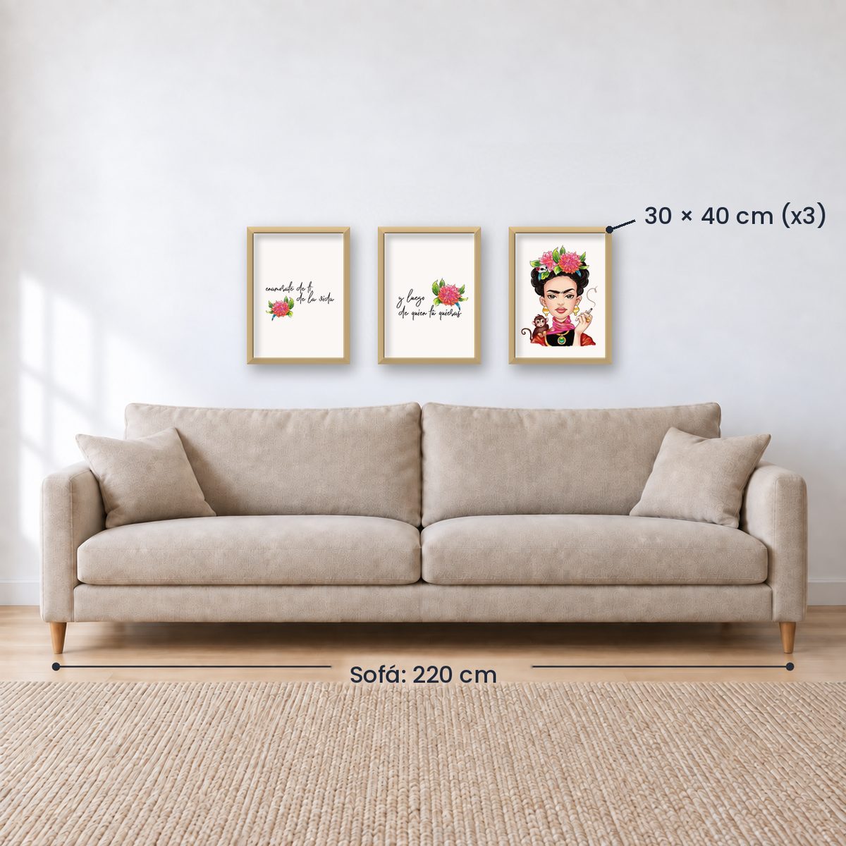 Set x3 Cuadros Decorativos, Frida