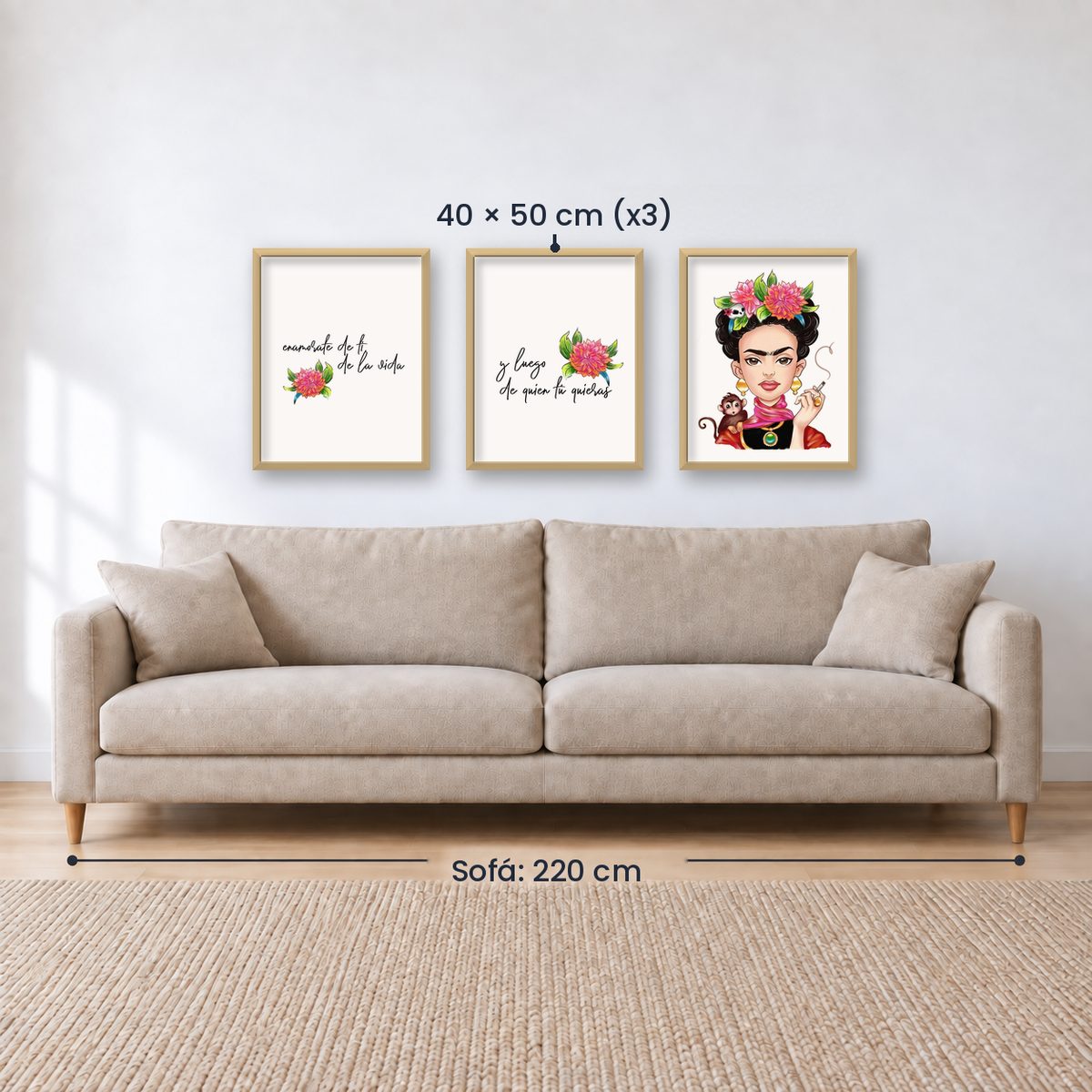 Set x3 Cuadros Decorativos, Frida