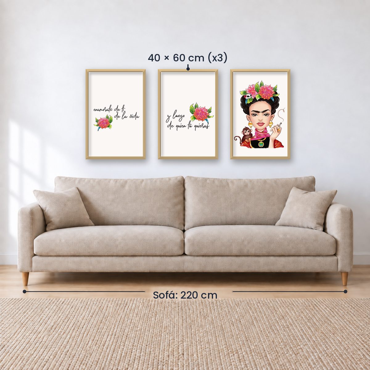 Set x3 Cuadros Decorativos, Frida