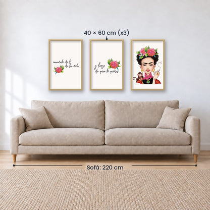 Set x3 Cuadros Decorativos, Frida