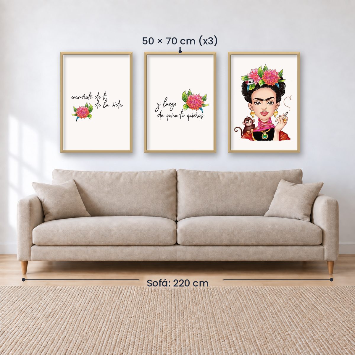 Set x3 Cuadros Decorativos, Frida